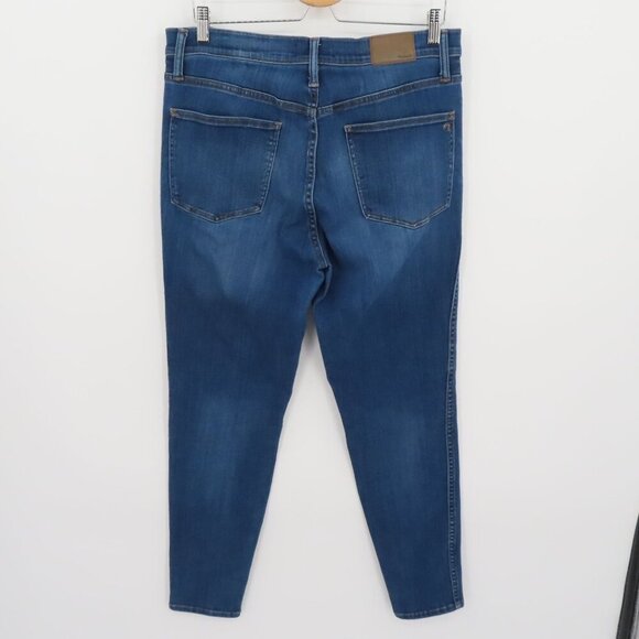 Madewell Women 32 10in High Rise Skinny Blue Denim Jeans Cotton Blend Pockets - Picture 3 of 11